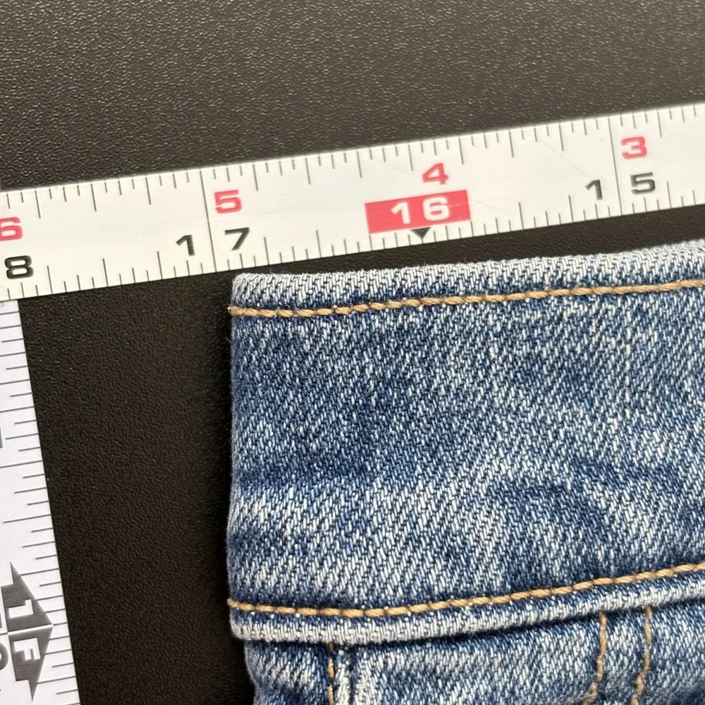 Old Navy Womens Barrel Leg Jeans Size 12 Blue High Rise Seam Detail Denim